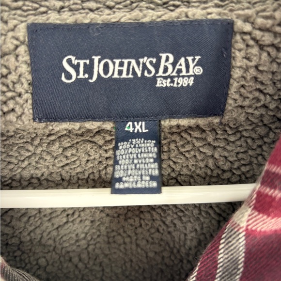 St. John's Bay Red and Gray Plaid Shirt - Picture 3 of 5